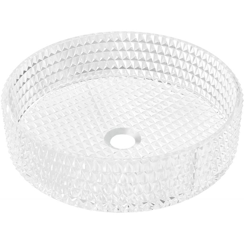 Mexen Aura glass countertop washbasin 39 x 39 cm, transparent - 24013900