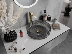 Mexen Aura glass countertop washbasin 39 x 39 cm, black - 24013970