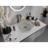 Mexen Aura glass countertop sink 39 x 39 cm, transparent/gold - 24013905