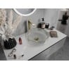 Mexen Aura glass countertop washbasin 39 x 39 cm, transparent/gold - 24013905