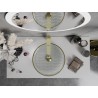 Mexen Aura glass countertop sink 39 x 39 cm, transparent/gold - 24013905