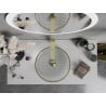 Mexen Aura glass countertop washbasin 39 x 39 cm, transparent/gold - 24013905