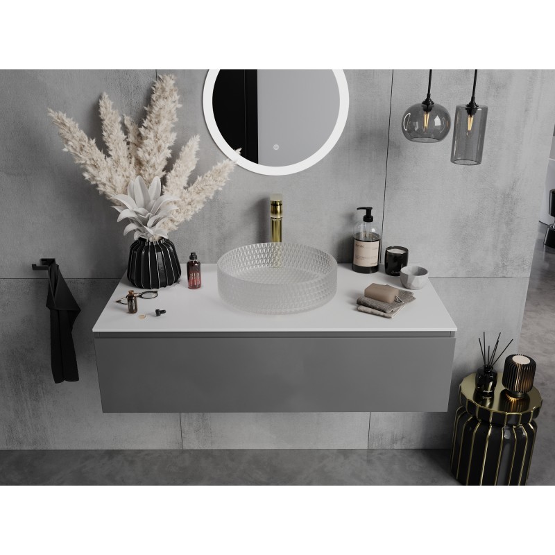 Mexen Aura glass countertop sink 39 x 39 cm, frosted glass - 24013930