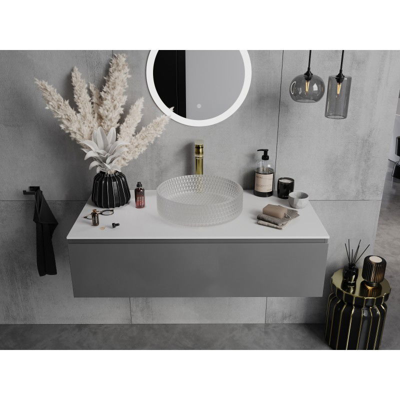 Mexen Aura glass countertop washbasin 39 x 39 cm, frosted glass - 24013930