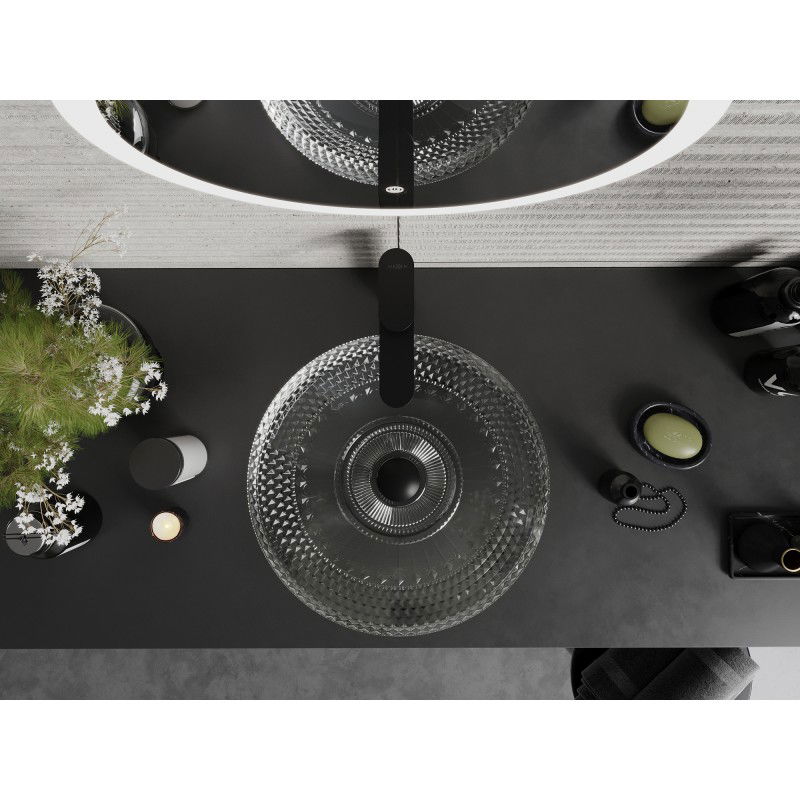 Mexen Heba glass countertop basin 45 x 45 cm, transparent - 24064500