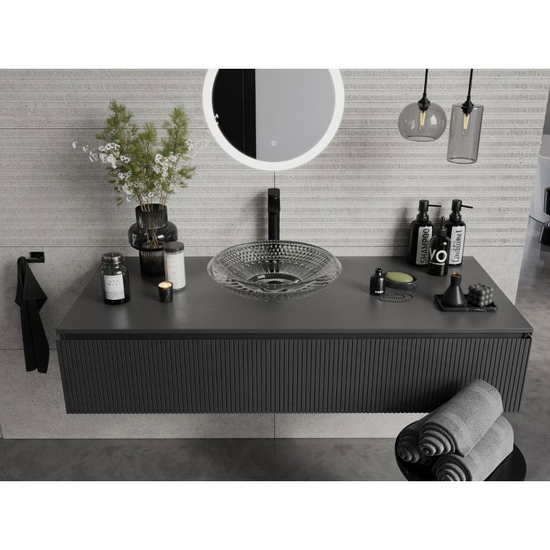 Mexen Heba glass countertop basin 45 x 45 cm, transparent - 24064500