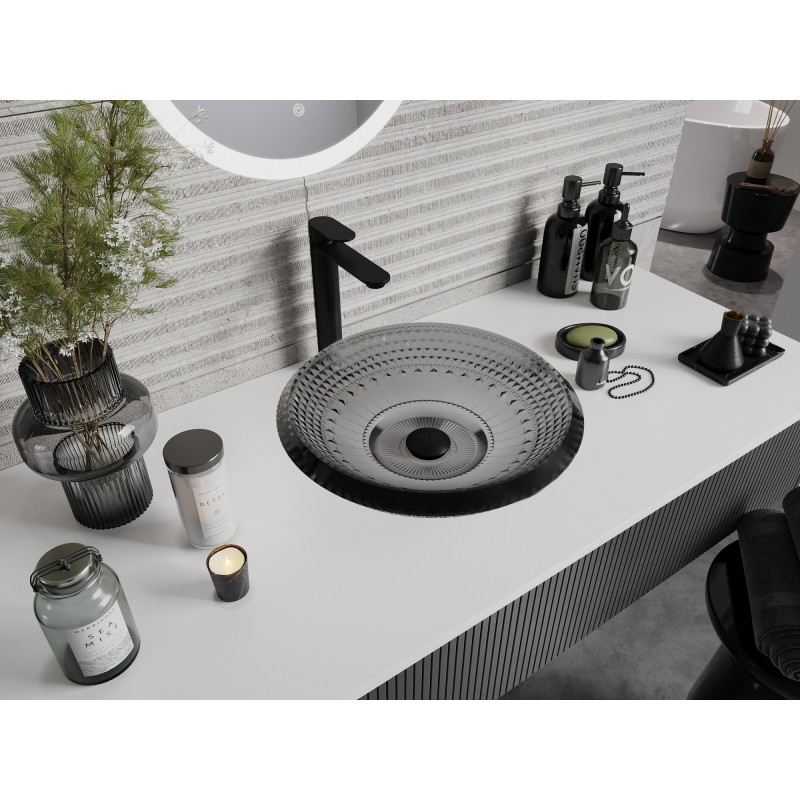 Mexen Heba glass countertop sink 45 x 45 cm, black - 24064570