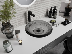 Mexen Heba glass countertop sink 45 x 45 cm, black - 24064570