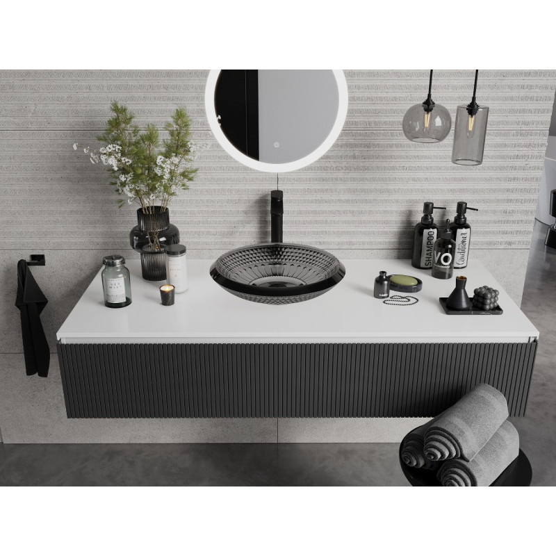 Mexen Heba glass countertop sink 45 x 45 cm, black - 24064570