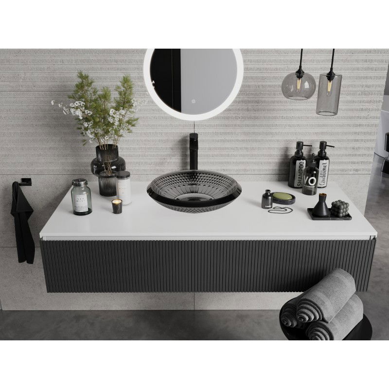 Mexen Heba glass countertop washbasin 45 x 45 cm, black - 24064570