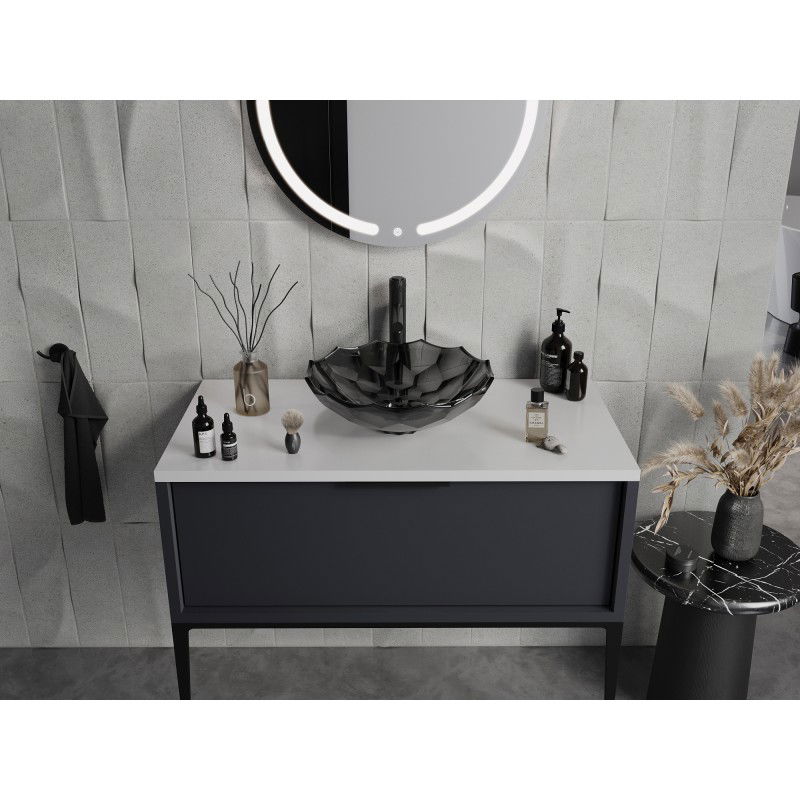 Mexen Inga glass countertop washbasin 44 x 44 cm, black - 24074470