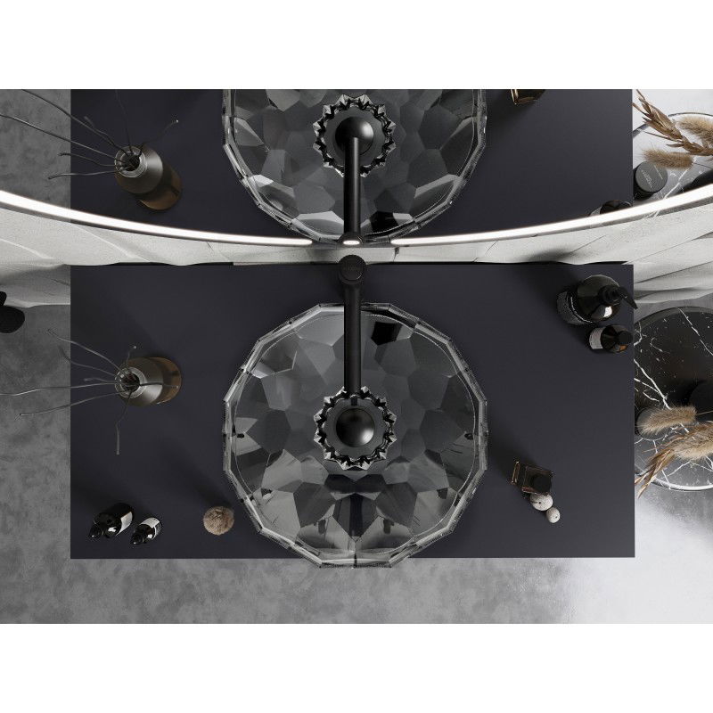 Mexen Inga glass countertop washbasin 44 x 44 cm, transparent - 24074400