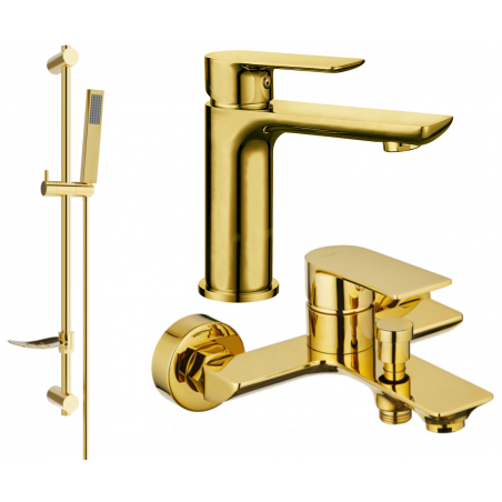 Mexen Alfa DF02 bath set, gold - 745703DF02-50
