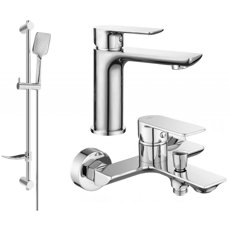 Mexen Alfa DF62 bath set, chrome - 745703DF62-00