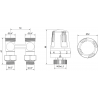 Mexen G01 twin-pipe thermostatic set DN50, straight 1/2"x3/4", nickel - W912-012-918-01