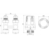 Mexen G01 thermostatic twin-tube set DN50, straight 1/2"x16 mm, nickel - W912-016-918-01