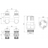 Mexen G02 thermostatic set two-pipe DN50, angled 1/2"x3/4", nickel - W911-012-928-01