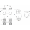 Mexen G04 thermostatic set for two-pipe DN50, angled 1/2"x3/4", nickel - W911-012-948-01