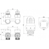 Mexen G04 dual-pipe thermostatic set DN50, angled 1/2"x16 mm, nickel - W911-016-948-01