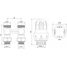 Mexen G04 thermostatic set two-pipe DN50, straight 1/2"x3/4", nickel - W912-012-948-01