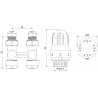 Mexen G04 Thermostatic Set Two-pipe DN50, Straight 1/2"x16 mm, Nickel - W912-016-948-01