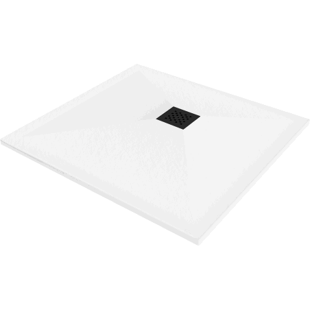 Mexen Stone+ square composite shower tray 70 x 70 cm, white, black cover - 44107070-B