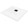 Mexen Stone+ composite square shower tray 80 x 80 cm, white, black cover - 44108080-B
