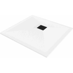 Mexen Stone+ Composite Shower Tray Square 100 x 100 cm, White, Black Cover - 44101010-B