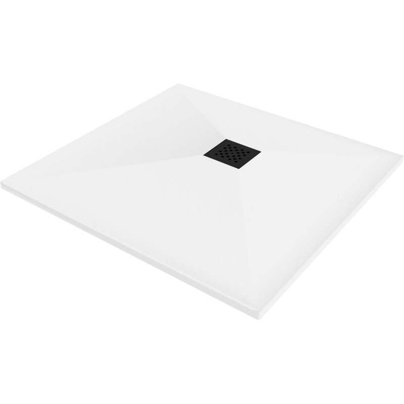 Mexen Stone+ Composite Shower Tray Square 100 x 100 cm, White, Black Cover - 44101010-B