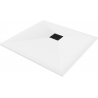Mexen Stone+ composite square shower tray 100 x 100 cm, white, with black cover - 44101010-B