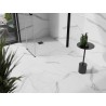Mexen Stone+ composite square shower tray 100 x 100 cm, white, with black cover - 44101010-B