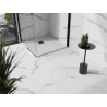 Mexen Stone+ composite square shower tray 100 x 100 cm, white, with black cover - 44101010-B