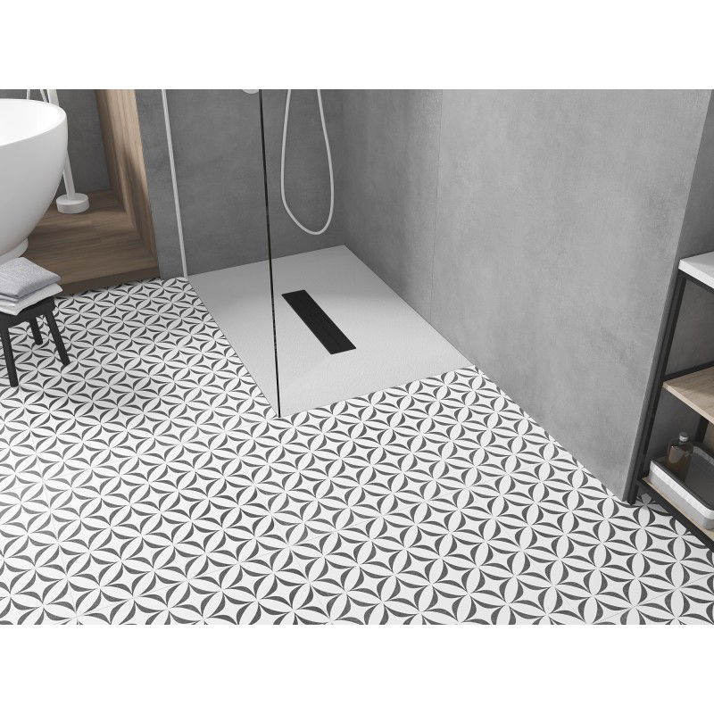 Mexen Toro rectangular shower tray SMC 110 x 80 cm, white, black cover - 43108011-B