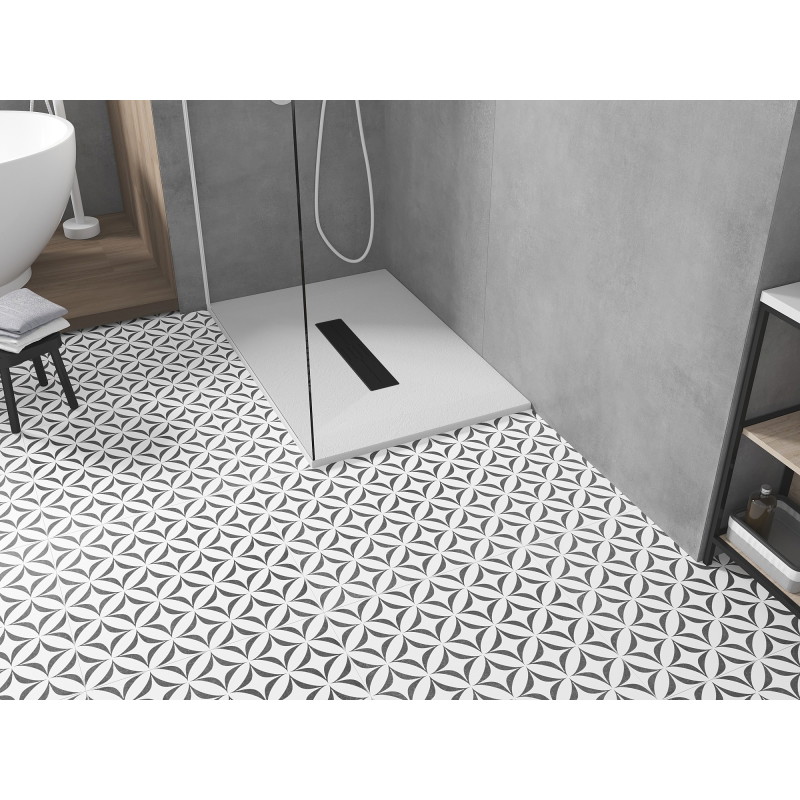 Mexen Toro rectangular SMC shower tray 100 x 80 cm, white, black cover - 43108010-B