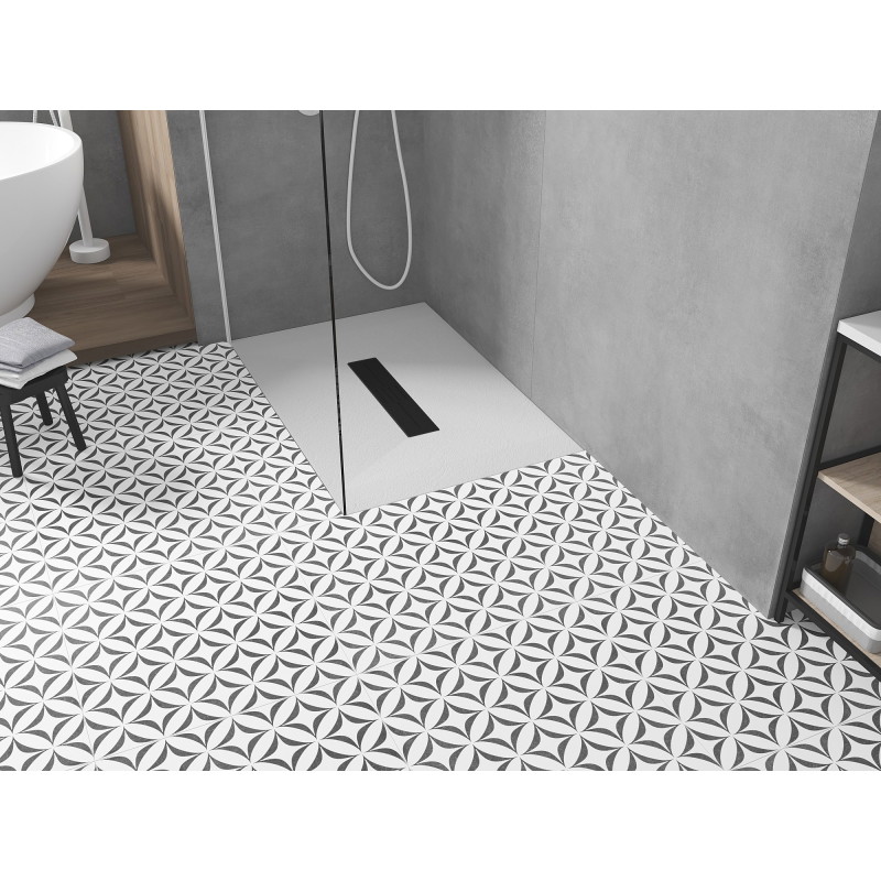 Mexen Toro rectangular SMC shower tray 130 x 80 cm, white, black cover - 43108013-B