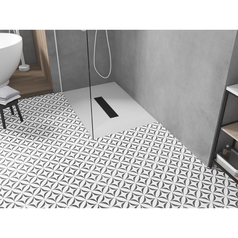Mexen Toro SMC rectangular shower tray 130 x 80 cm, white, black cover - 43108013-B