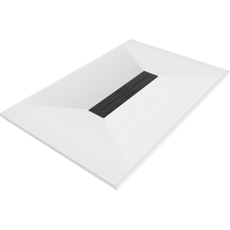 Mexen Toro Rectangular Shower Tray SMC 100 x 80 cm, White, Black Cover - 43108010-B