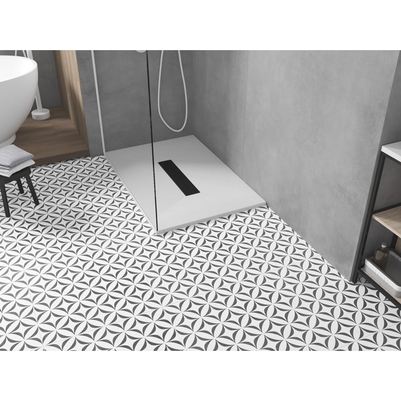 Mexen Toro rectangular SMC shower tray 100 x 90 cm, white, black cover - 43109010-B