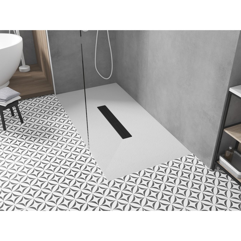 Mexen Toro rectangular SMC shower tray 150 x 80 cm, white, black cover - 43108015-B