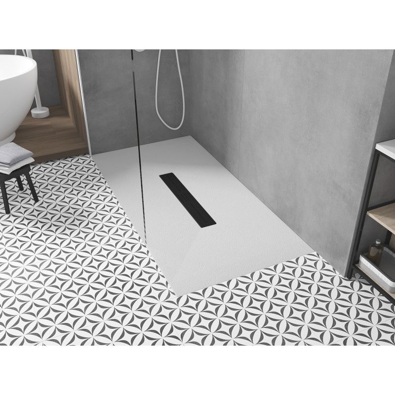 Mexen Toro rectangular shower tray SMC 200 x 80 cm, white, black cover - 43108020-B