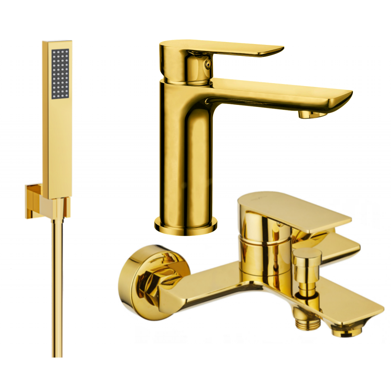 Mexen Alfa R02 bath set, gold - 745703R02-50