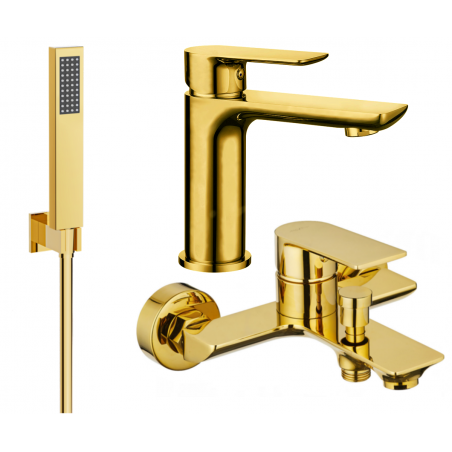 Mexen Alfa R02 bathtub set, Gold - 745703R02-50