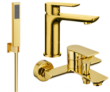 Mexen Alfa R02 bathtub set, Gold - 745703R02-50