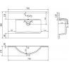 Mexen Atena countertop sink 71 x 46 cm, white - 25017000