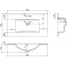 Mexen Atena sink embedded in countertop 80 x 46 cm, white - 25018000