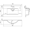 Mexen Atena built-in washbasin 76 x 46 cm, white - 25017500