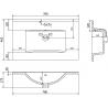 Mexen Atena recessed sink 76 x 46 cm, white - 25017500