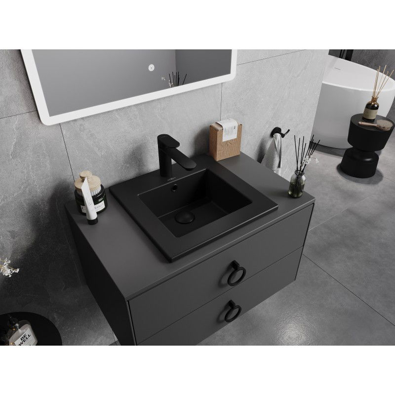 Mexen Atena built-in countertop washbasin 41 x 41 cm, black matte - 25014170