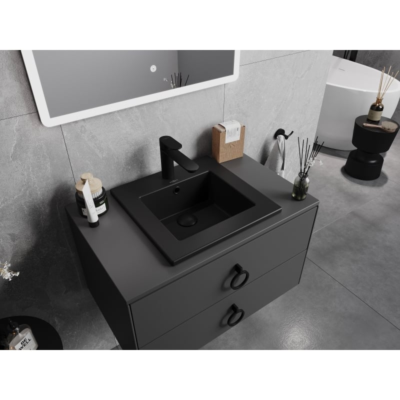 Mexen Atena recessed washbasin 41 x 41 cm, matte black - 25014170