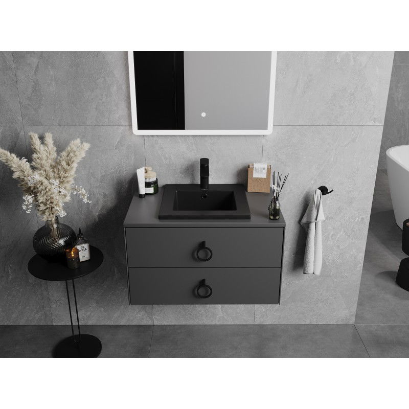 Mexen Atena built-in countertop washbasin 41 x 41 cm, black matte - 25014170